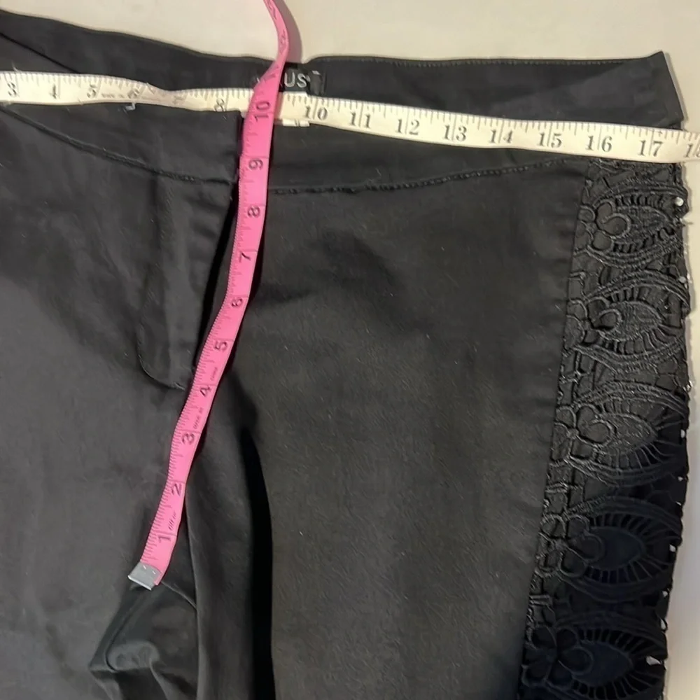 Venus Womens Black Pullon Open Lace Trim Pants Size 14